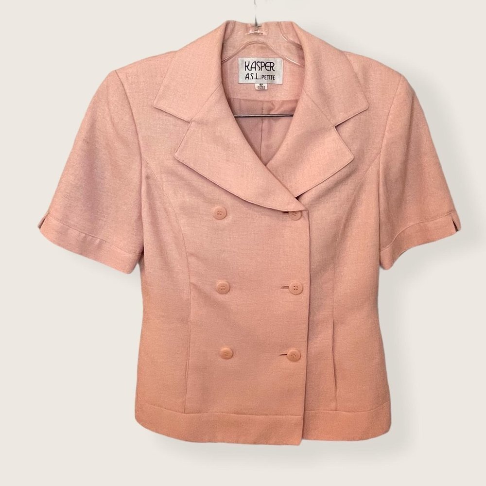 Kasper A.S.L. Pink Double-Breasted Blazer